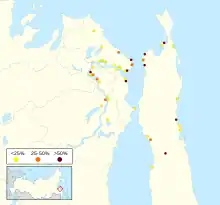 Distribution of Nivkh languages