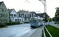 Heidelberg bound tram leaving Eppelheim, 1979