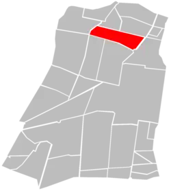 Location of Nonoalco Tlatelolco (in red) within Cuauhtémoc borough