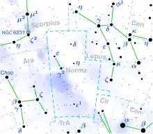 Map of the constellation Norma