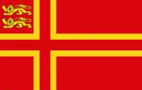 The flag of Falaise from hometown's William the Conqueror.