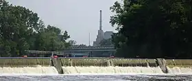 The Grand River's North Lansing dam, near downtown Lansing