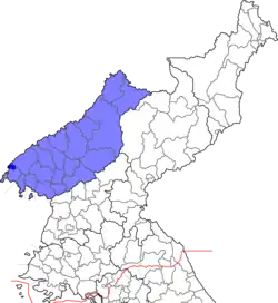 Location of North Pyeongan Province