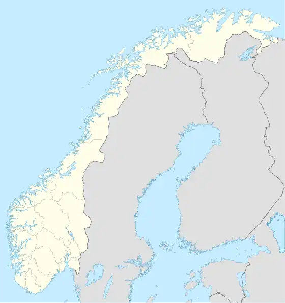 A map of Norway, showing locations relevant to Hull's service