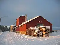 A grain processing facility by the Turku–Uusikaupunki railway in Nousiainen