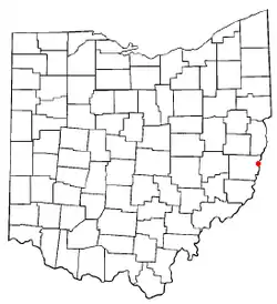 Location of Bridgeport, Ohio