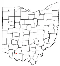 Location of Mowrystown, Ohio