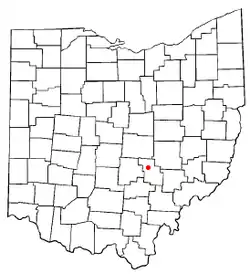 Location of Somerset, Ohio