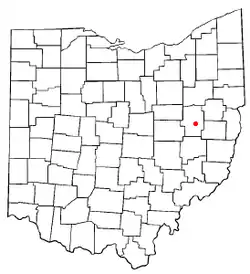 Location of Tuscarawas, Ohio