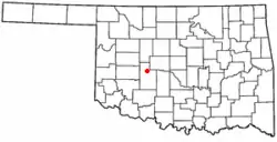 Location of Lookeba, Oklahoma