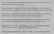 Message shown after the computer restarts because of a kernel panic in OS X 10.8 and later versions