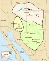 Map portraying ancestral Hohokam lands circa 1350