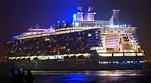 Oasis of the Seas at night