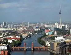 Central Berlin with Oberbaum Bridge and TV Tower