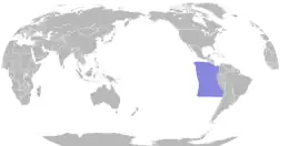 Map of the world showing distribution of this bird in blue