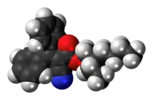 Space-filling model of octocrylene