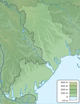 Location of an estuary in Ukraine