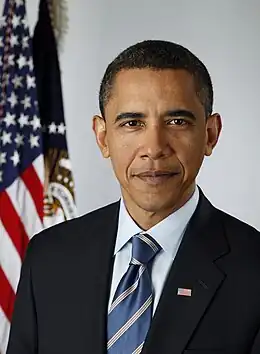 Photographic portrait of Barack Obama