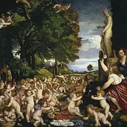 The Offering to Venus, by Titian, 1518–1519, oil on canvas, Museo del Prado, Madrid, Spain