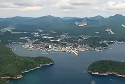 Downtown of Okinoshima as seen from the SE.