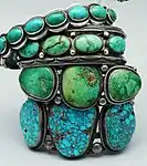 old and new Navajo bracelets with turquoise