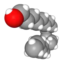 Space-filling model of oleyl alcohol