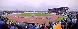 A stadium photographed by unmanned aerial vehicle