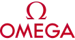 Red capital omega symbol with "OMEGA" underneath