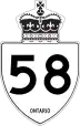 Highway 58 marker