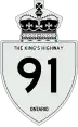 King's Highway 91 marker