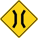 WA-24Narrow structure ahead (usually a bridge)