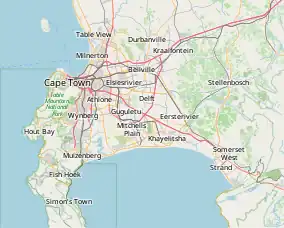 The stadium is in Green Point, on the Atlantic coast just west of the Cape Town city centre.