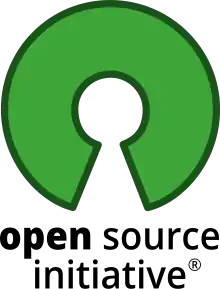 large green "C" rotated 90 degrees clockwise to form a sort of key hole marked with small circled "R" indicating a registered trademark and the words "open source" beneath