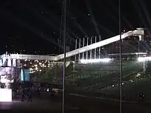 Larisa Cerić at the stairs that led to the flame