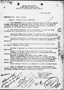 Scanned black and white printed document with handwritten notes