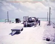 Shrimp (Bravo) device being unloaded from a truck