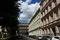 Opletalova street in Brno, in the background the Constitutional Court of the Czech Republic