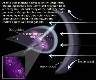 Illustration of the dynamics of a proplyd