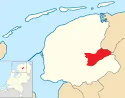 Position of Opsterland in a map of Friesland