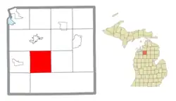 Location within Kalkaska County