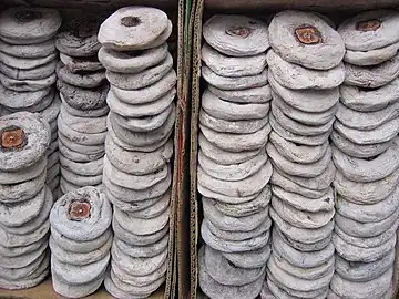 Peeled, flattened, and dried oriental persimmons (shìbǐng) in a Xi'an market