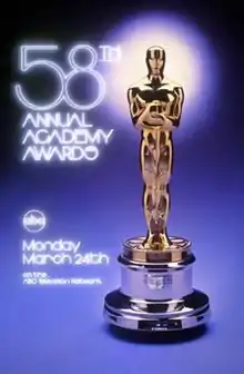 Official poster promoting the 58th Academy Awards in 1986