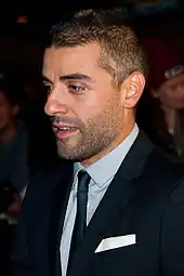 Oscar Isaac, left profile