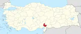 Location of the province within Turkey