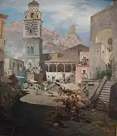 Market Square in Amalfi, 1876. Alte Nationalgalerie, Berlin.