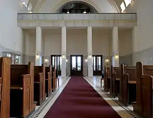 Church interior and pews