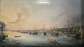 Ottoman Navy at Ortaköy in Painting Museum of Dolmabahçe Palace