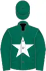 Dark green, white star