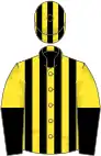 Yellow and black stripes, halved sleeves