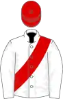 White, red sash and cap